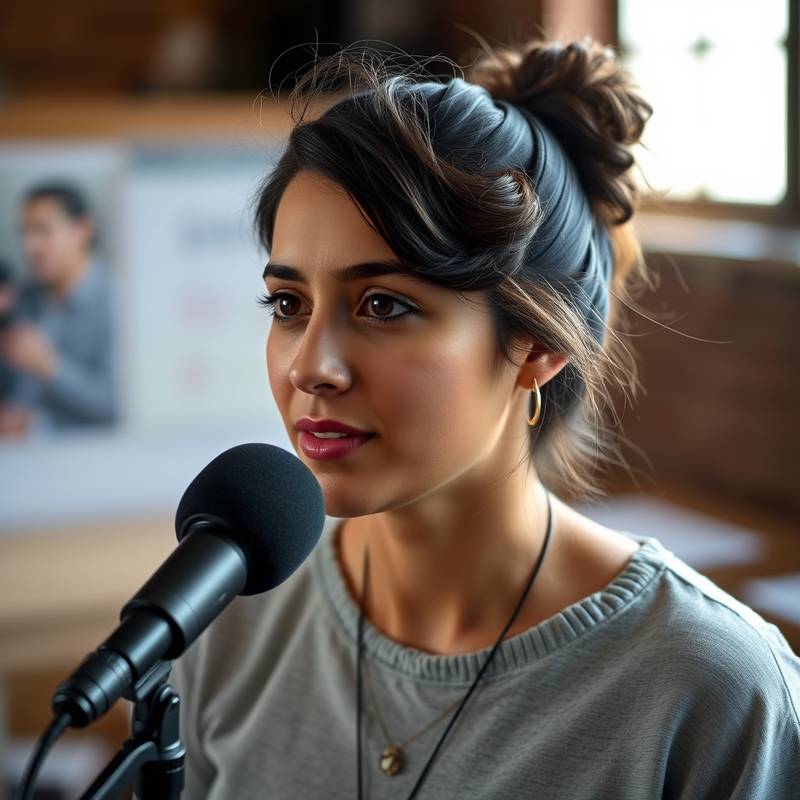 Foto de Maria Oliveira, aluna da academia de podcast